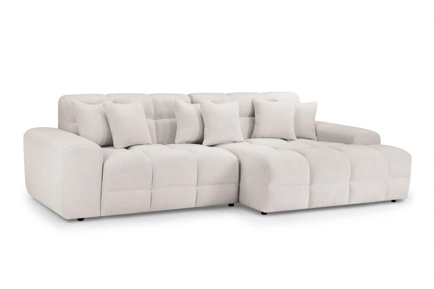 Natural Beige Fabric Right Hand Facing Corner Sofa