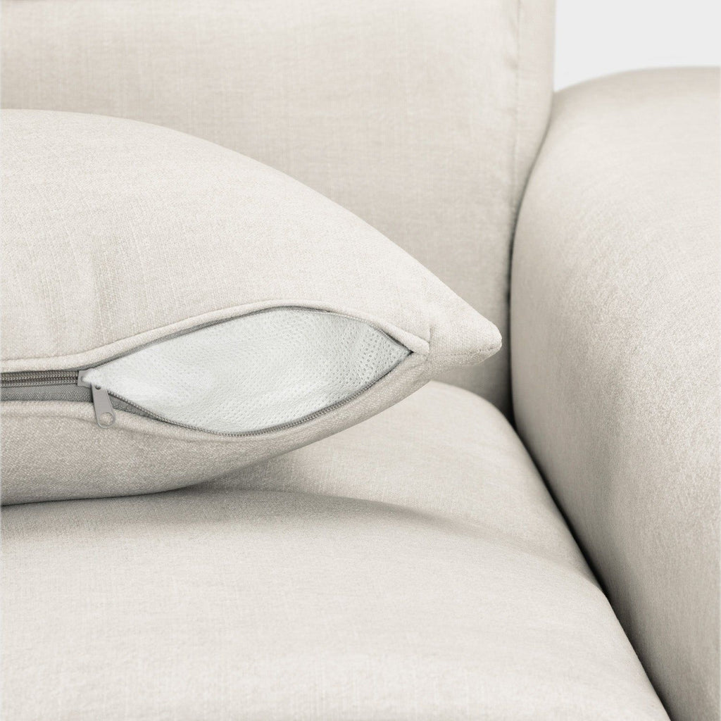 Natural Beige Fabric Left Hand Facing Corner Sofa