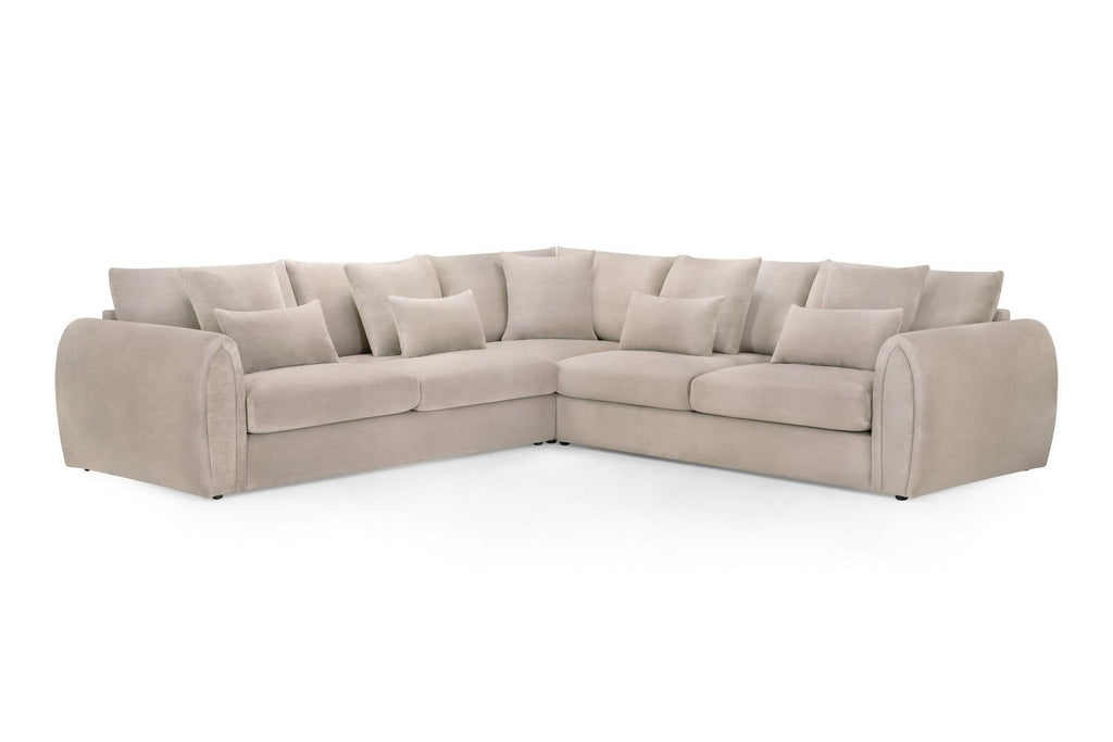 Mocha Velvet Large Corner Group Sofa 5 Seater