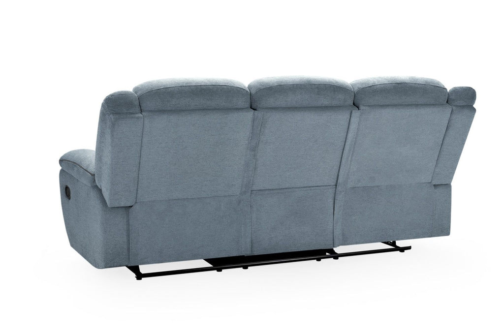 Grey Fabric Manual 3 Seater Recliner Sofa