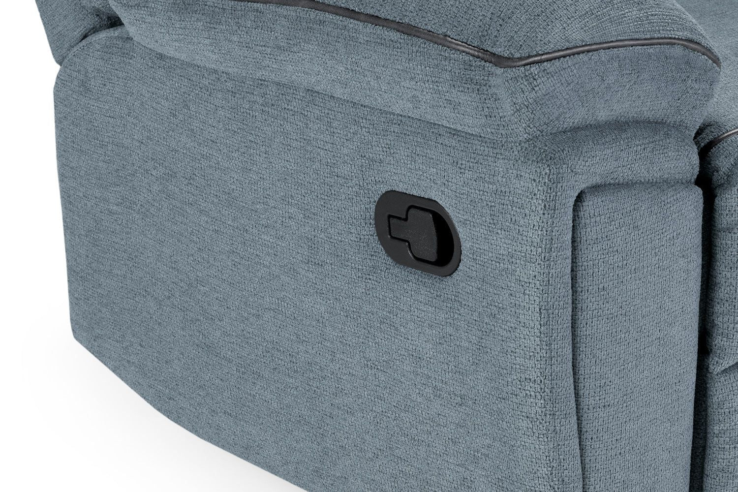 Grey Fabric Quilted Back Manual Recliner Armchair