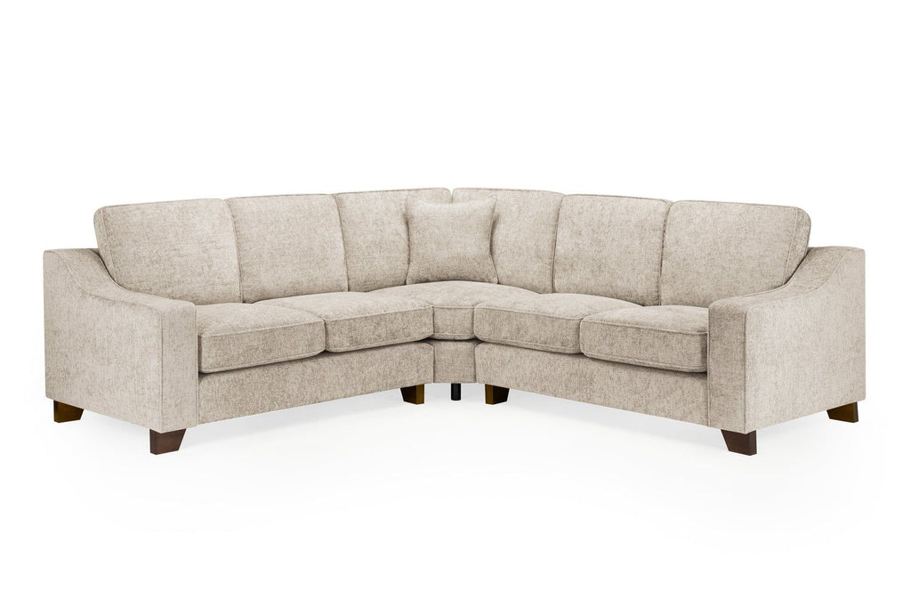 Stone Woven Fabric Large Corner Group Sofa