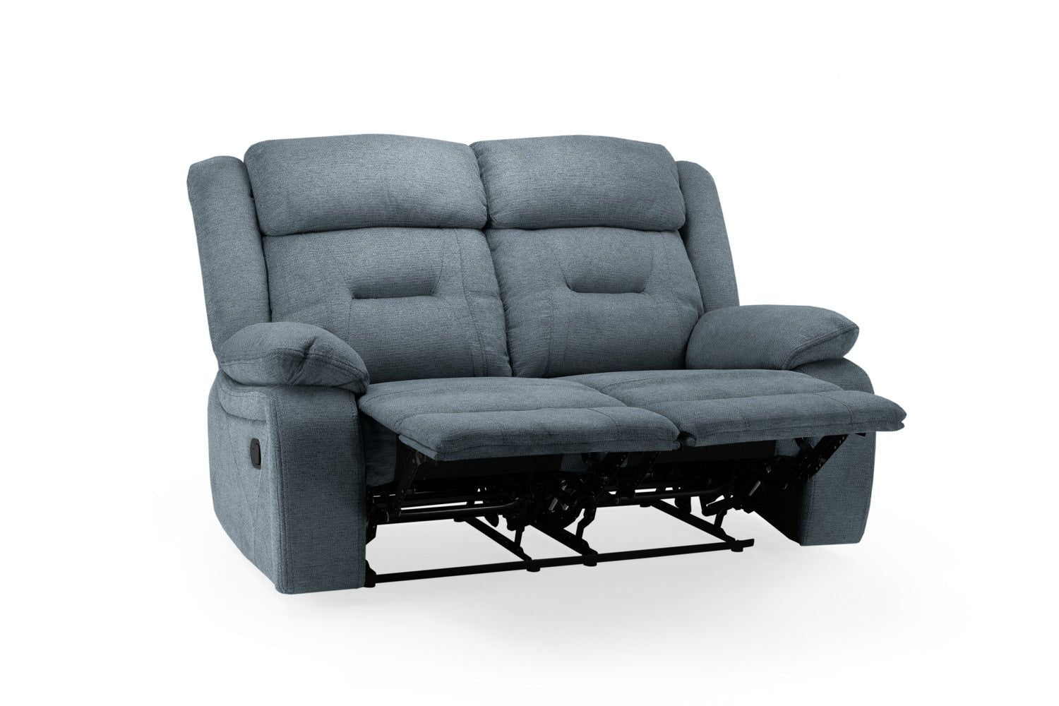 Grey Fabric 2 Seater Manual Recliner Sofa