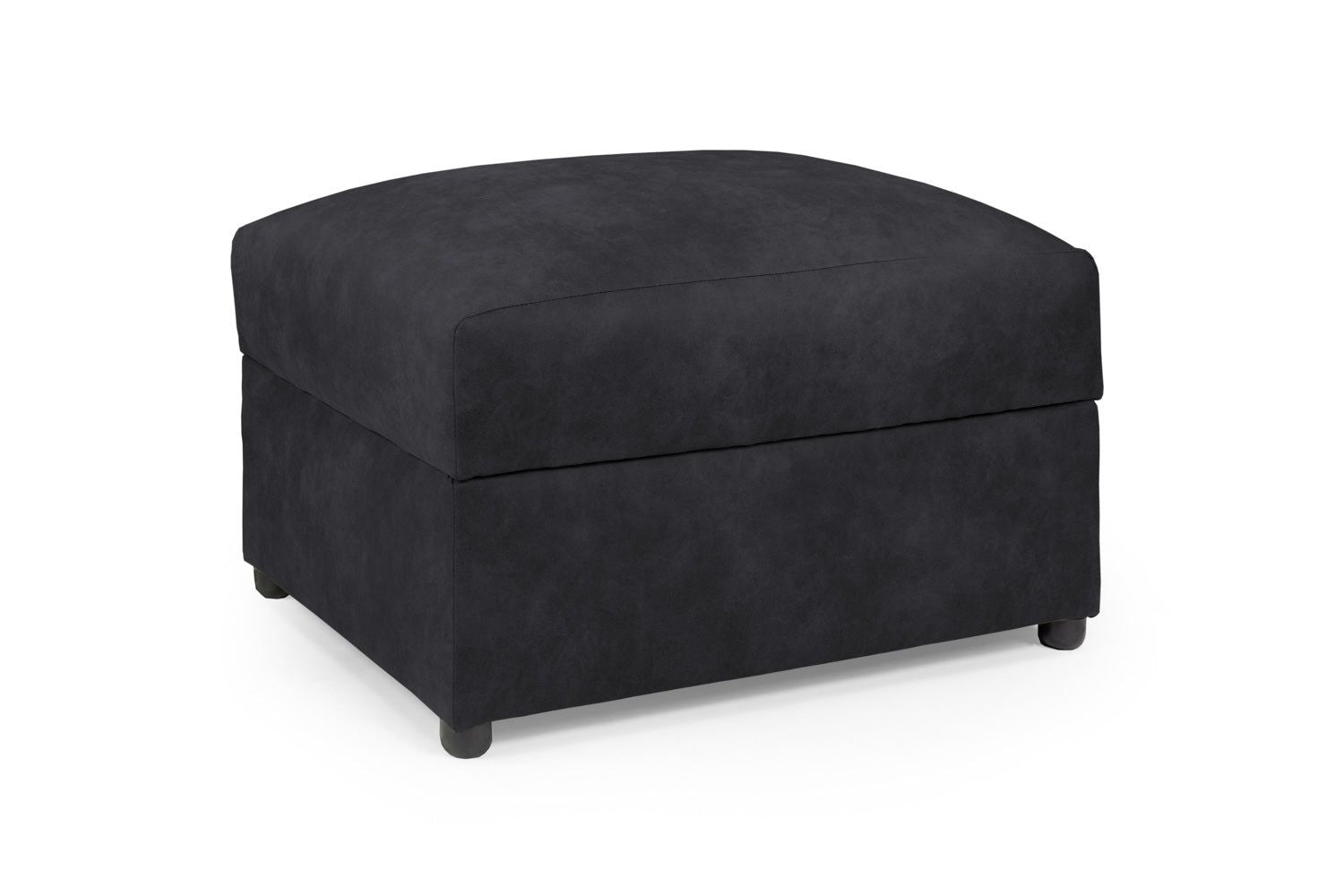 Charcoal Leather Effect Fabic Footstool