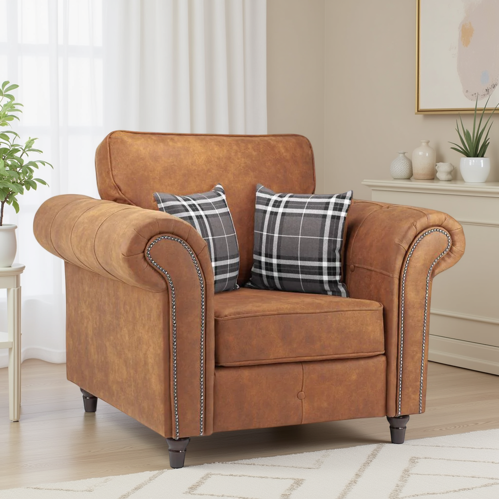 Oakland Sofa Tan Armchair