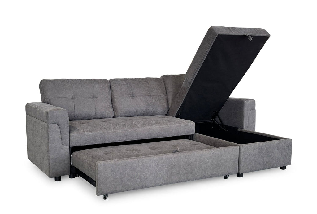 Grey Fabric Universal Corner Sofabed