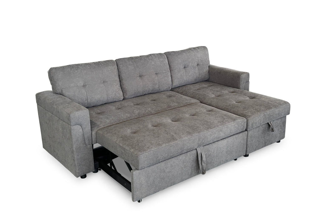 Grey Fabric Universal Corner Sofabed