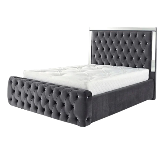 upholstered mirror bed