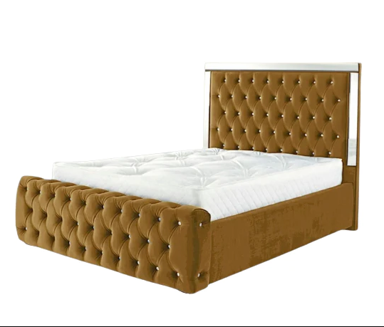 upholstered mirror bed