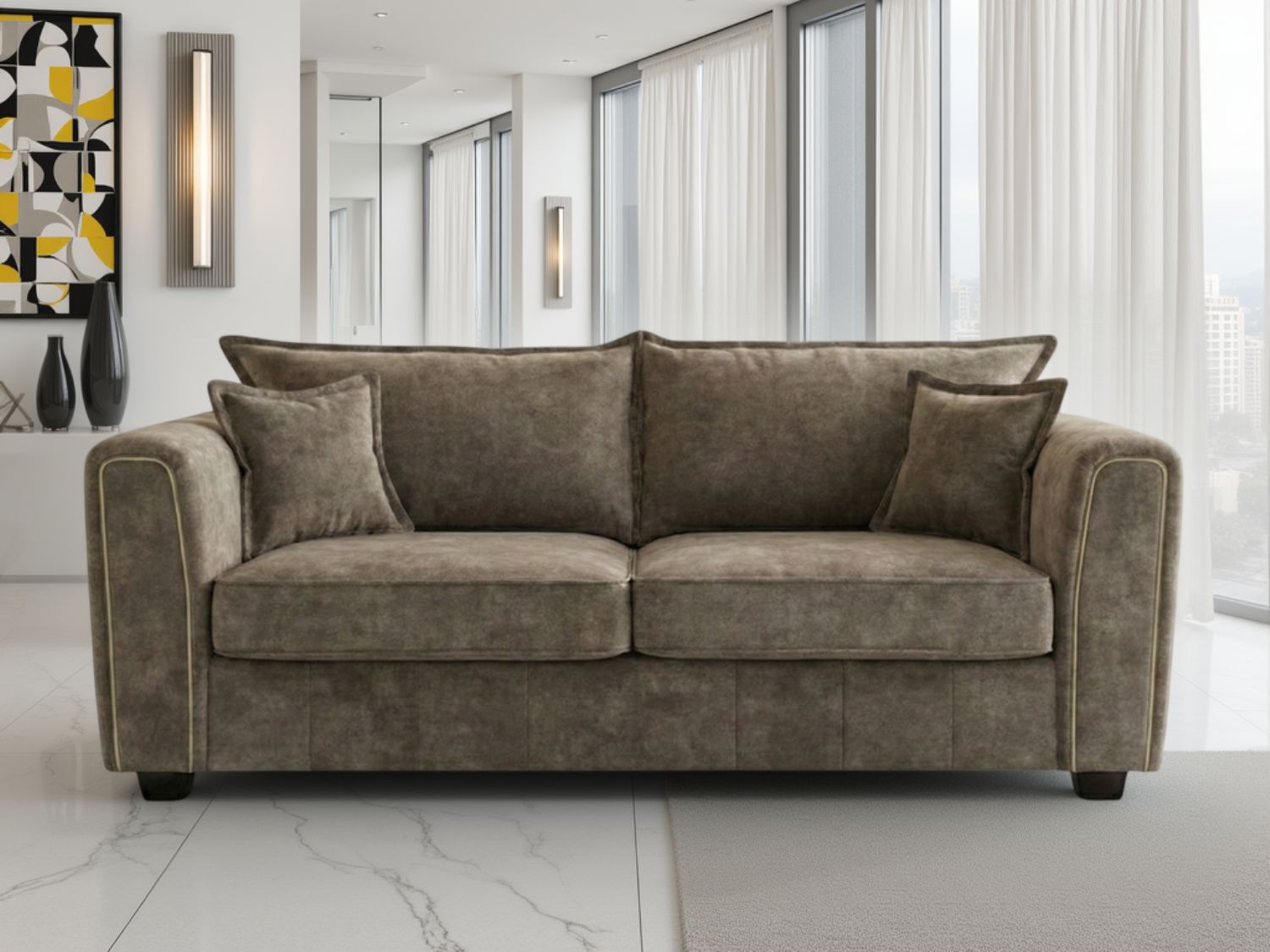 Serena Sofa Brown 3 Seater