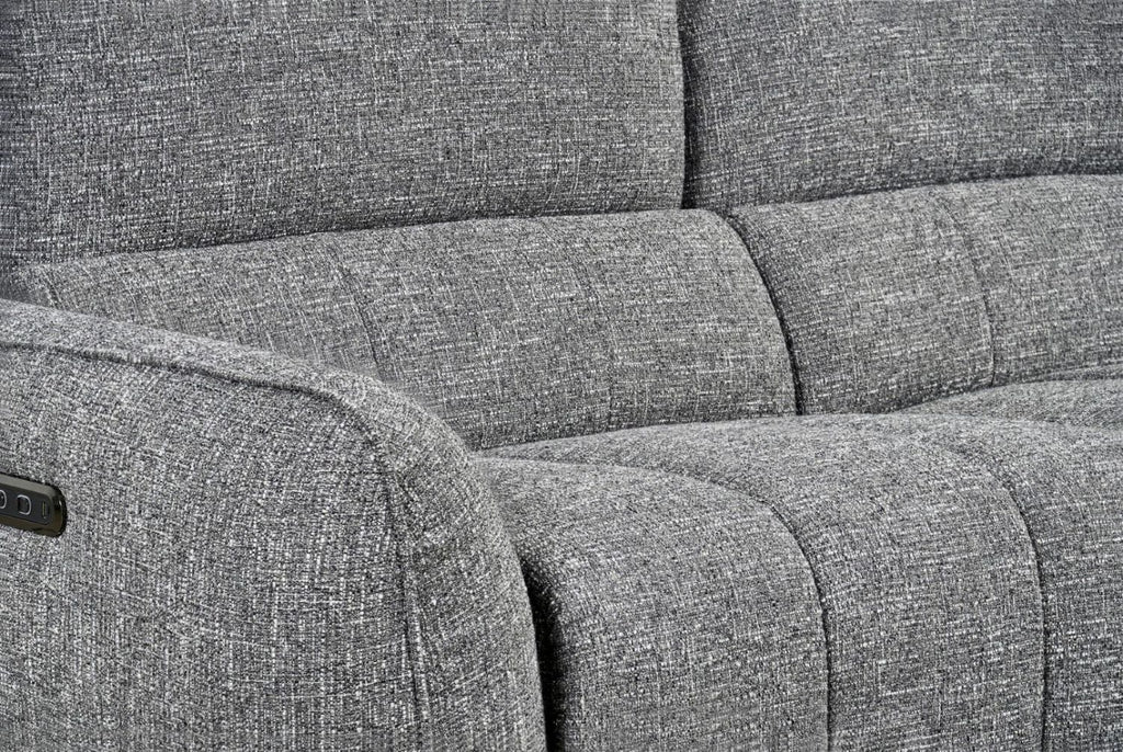 Charcoal Fabric Electric Recliner Corner Sofa RHF