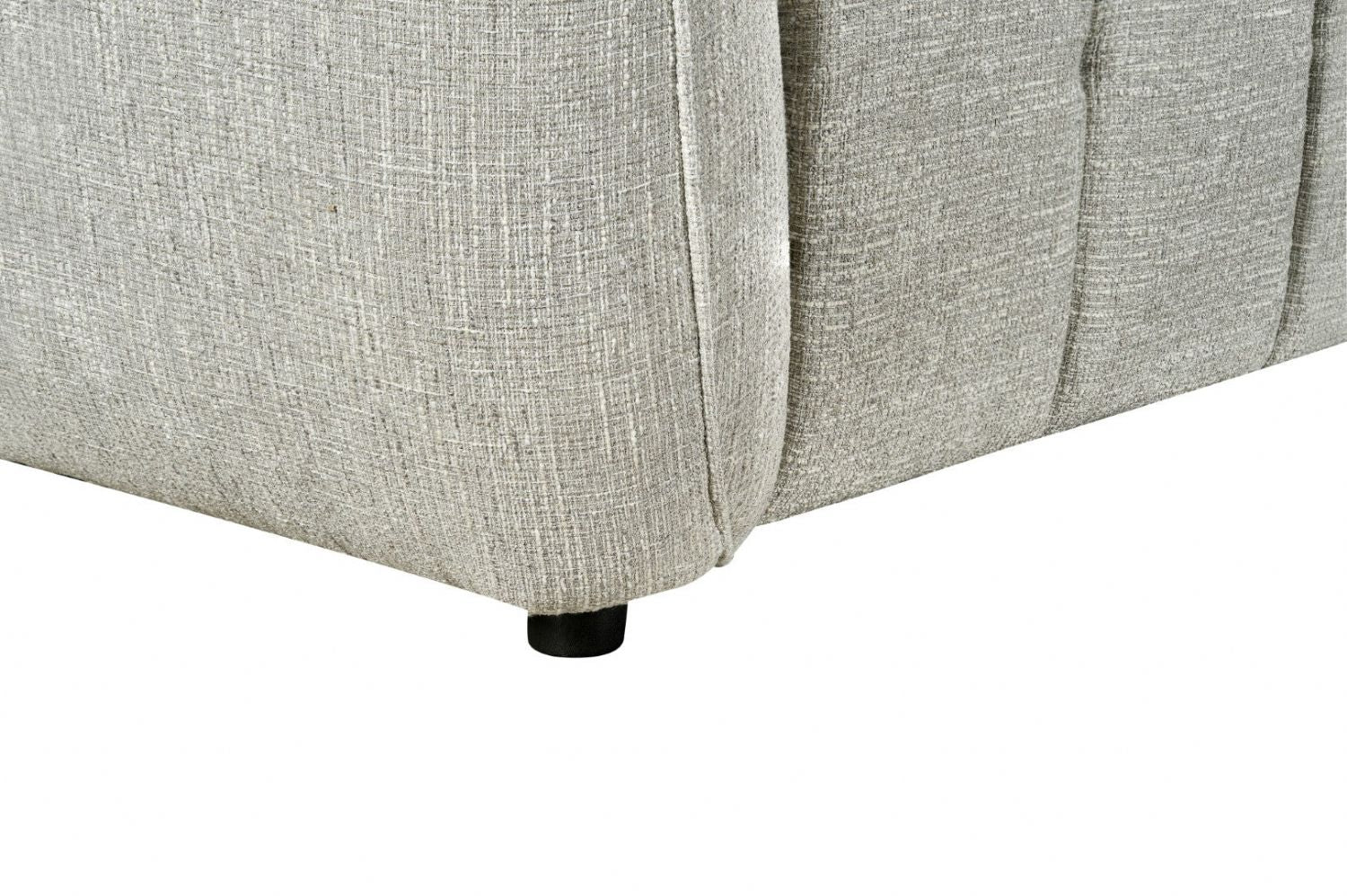 Silver Woven Fabric Left Hand Facing Electric Recliner Sofa