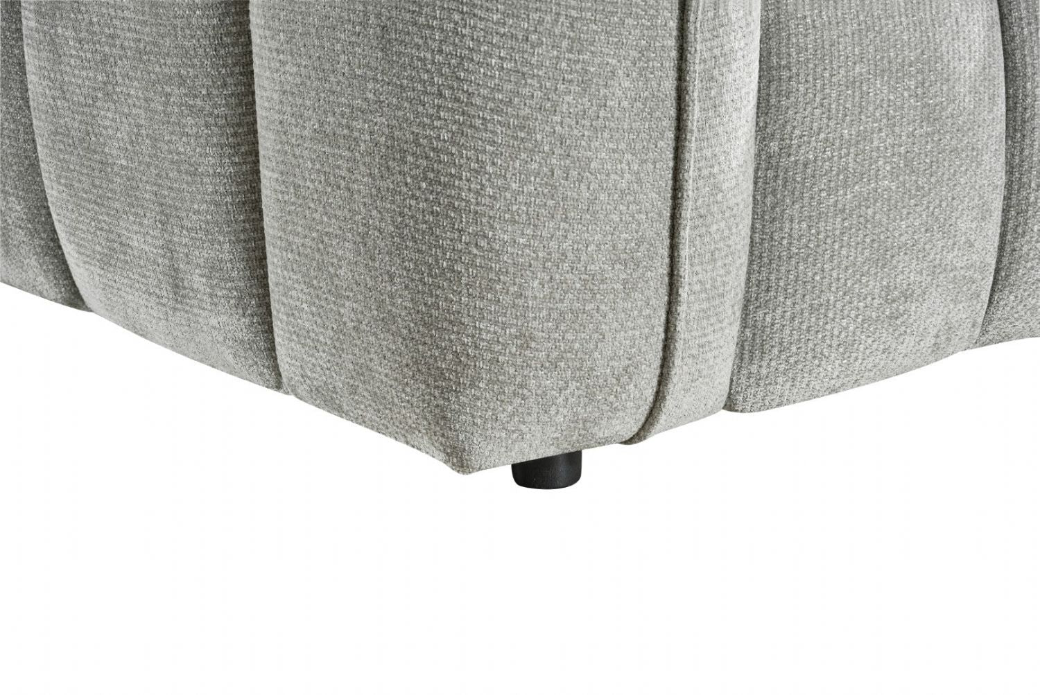 Grey Fabric Channel Tufted Design 3 Seater Sofa