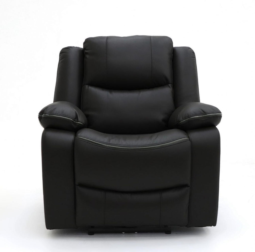 Black Leather Effect Electric Recliner Armchair