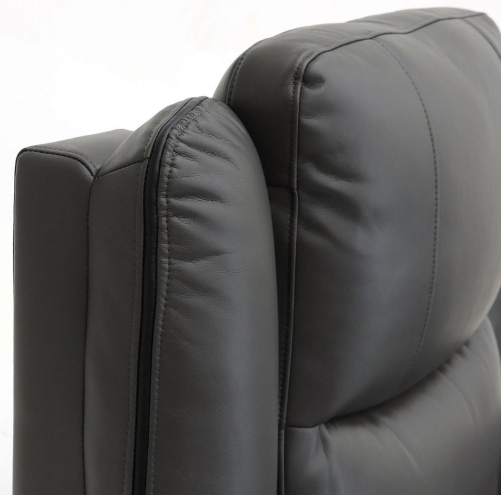 Grey Leather Effect Electric Recliner Armchair