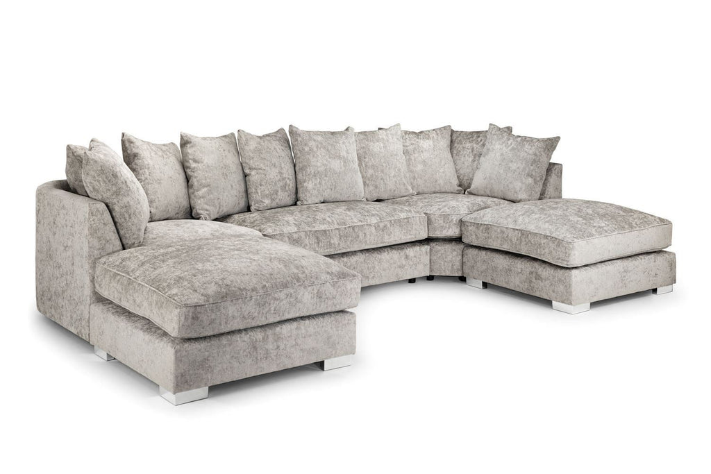 Truffle Fabric U Shape Pillow Scatter Back Large Corner Sofa