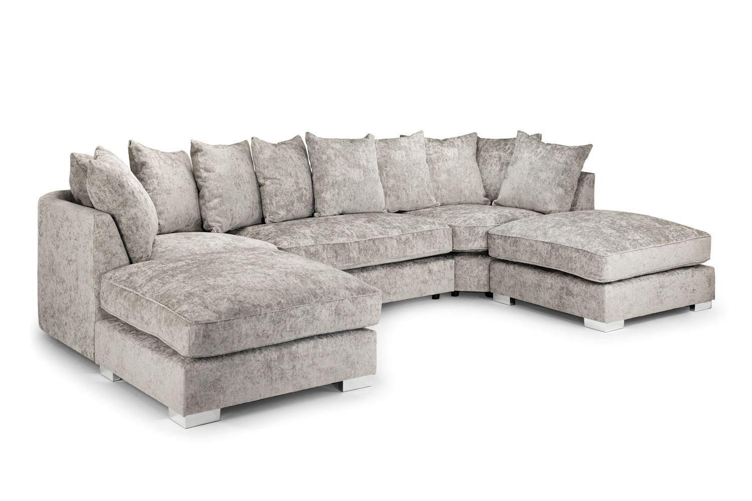 Truffle Fabric U Shape Pillow Scatter Back Large Corner Sofa