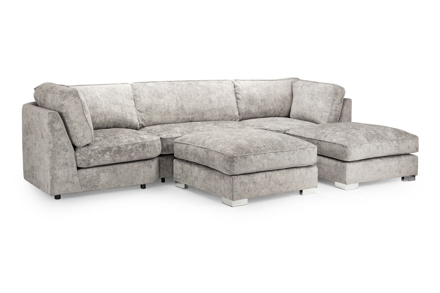 Truffle Fabric Large U Shaped Fullback Corner Sofa
