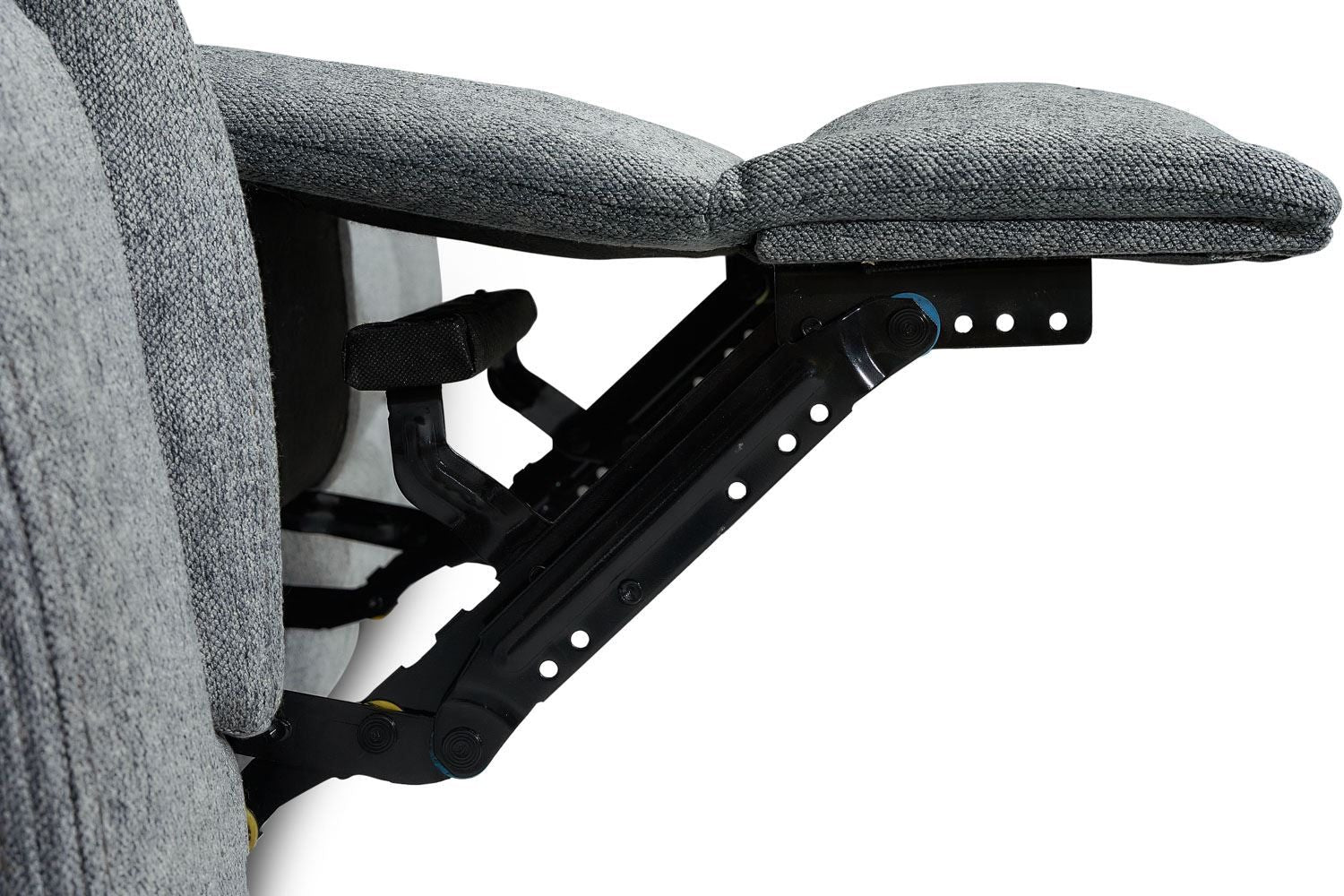 Grey Fabric Electric Recliner Armchair Pillow Top Arms