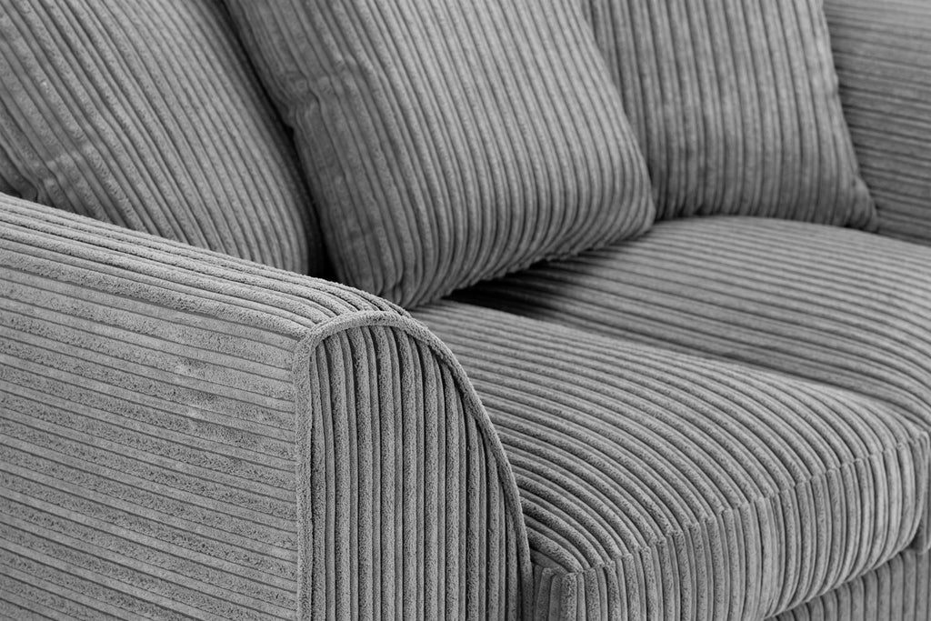 Grey Pillow back Right Hand Facing Corner Sofa