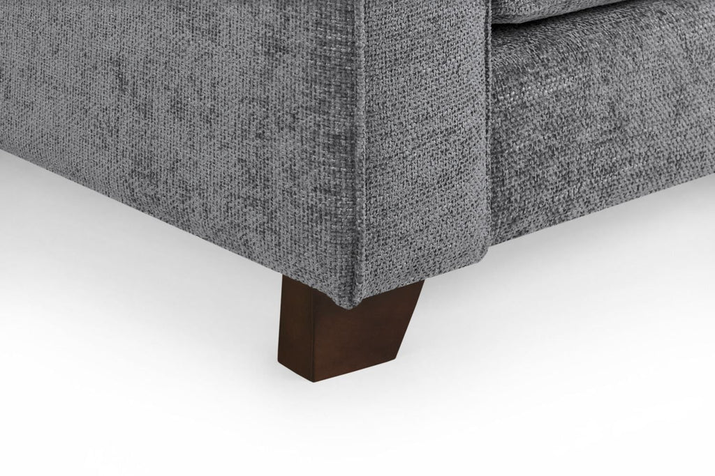 Slate Grey Fabric 2 Seater Sofa Walnut Wooden Feet