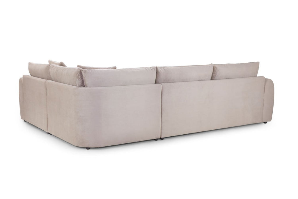 Mocha Chenille Fabric Right Hand Facing Corner Sofa