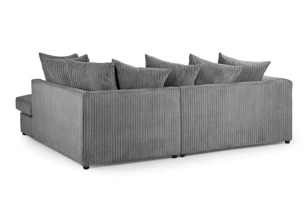 Grey Pillow back Right Hand Facing Corner Sofa