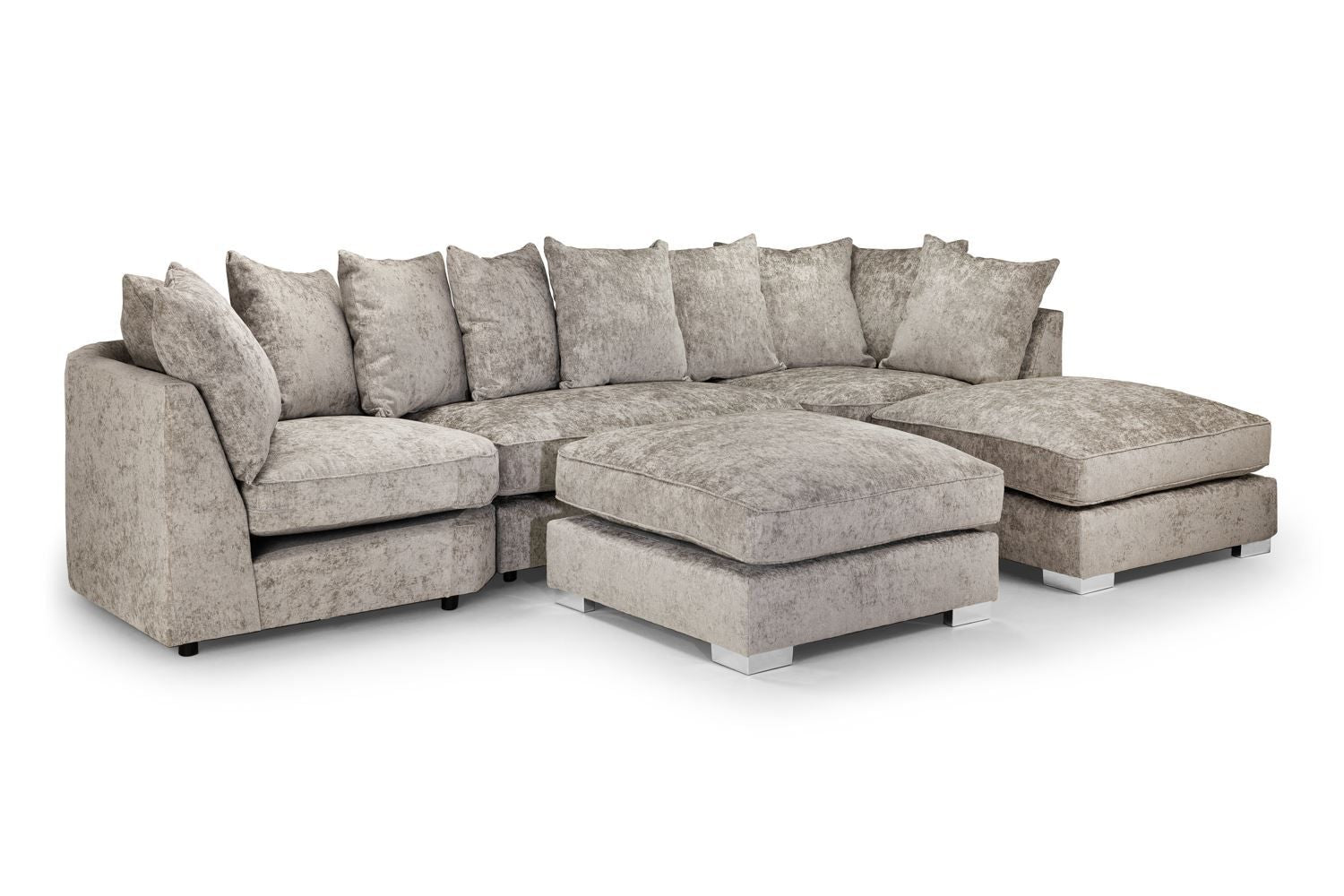 Truffle Fabric U Shape Pillow Scatter Back Large Corner Sofa