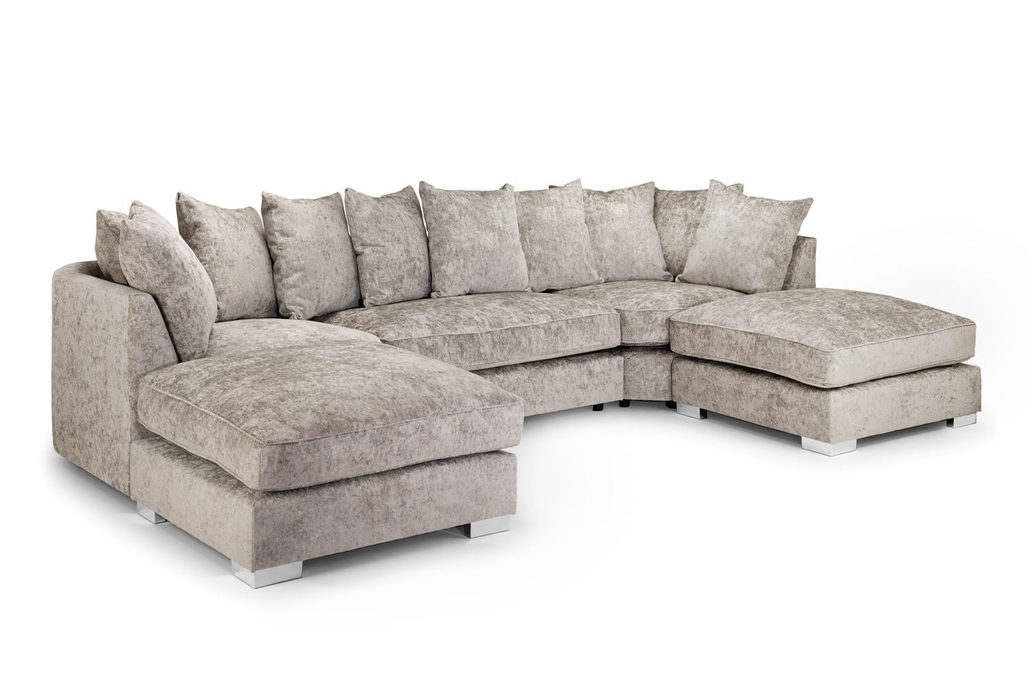Truffle Fabric U Shape Pillow Scatter Back Large Corner Sofa