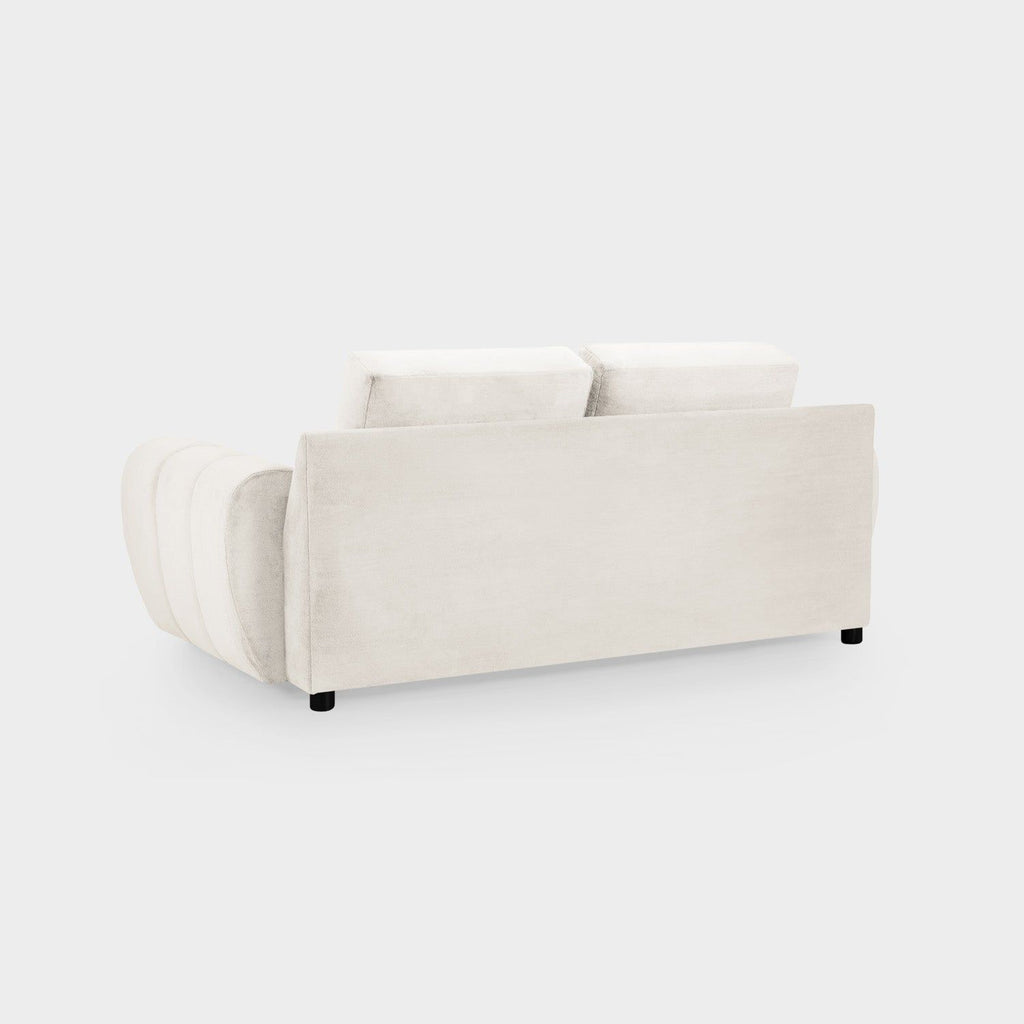 Cream Chenille Fabric 2 Seater Large Convertible Sofabed