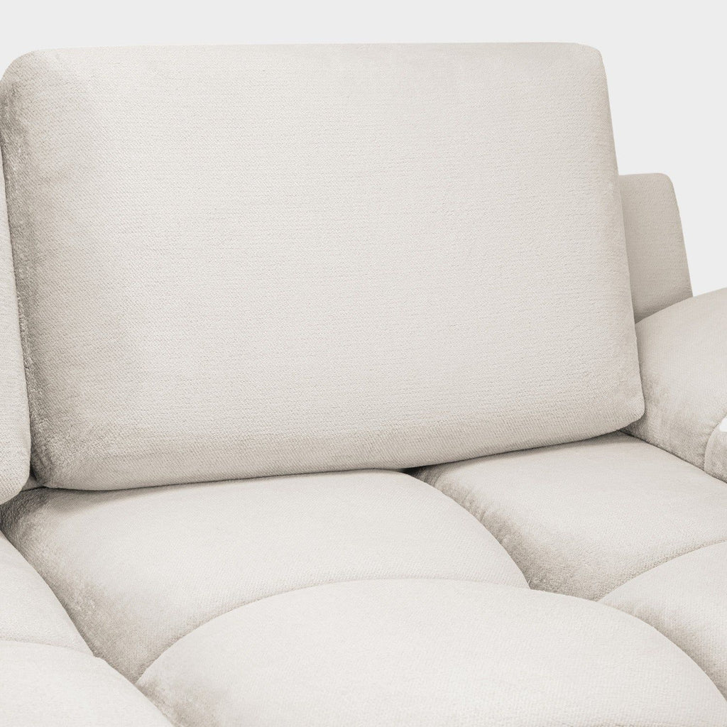 Cream Chenille Fabric 2 Seater Large Convertible Sofabed
