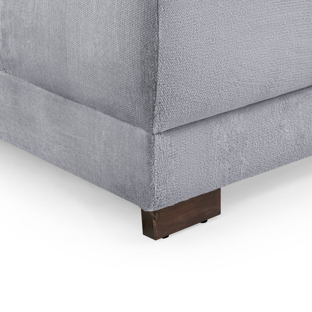 Grey Chenille Fabric Upholsterted U Shape Corner Sofa Bed