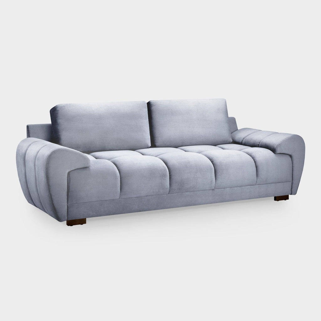 Grey Chenille Fabric 3 Seater Large Convertible Sofabed