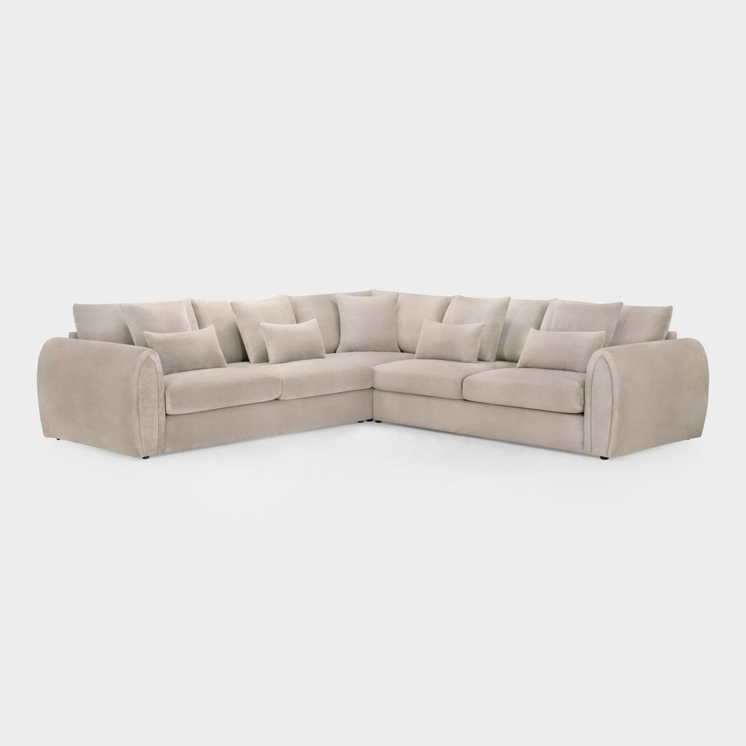 Mocha Velvet Large Corner Group Sofa 5 Seater