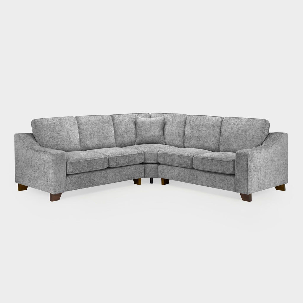 Slate Grey Fabric Large Corner Group Sofa with Wooden Feet